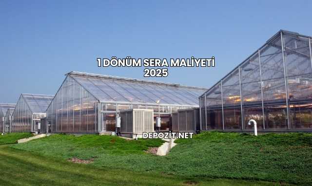 1 Dönüm Sera Maliyeti 2025