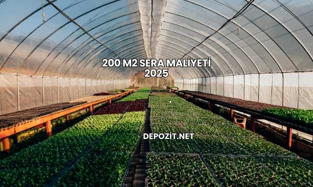 200 m2 Sera Maliyeti 2025