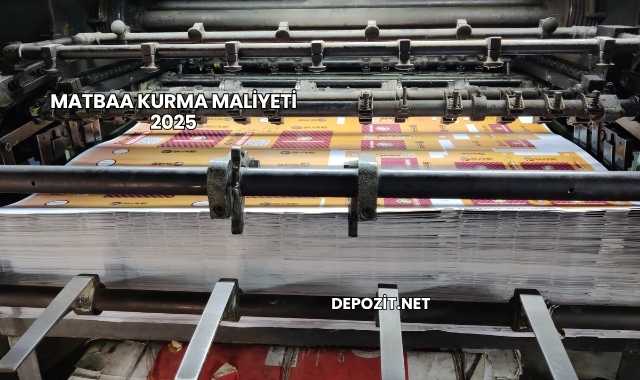 Matbaa Kurma Maliyeti 2025
