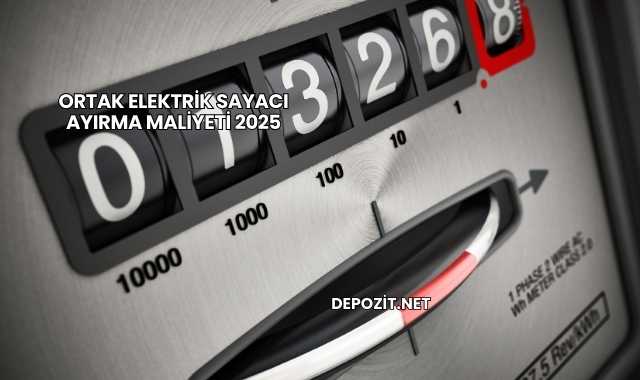 Ortak Elektrik Sayacı Ayırma Maliyeti 2025