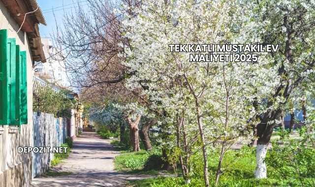 Tek Katlı Müstakil Ev Maliyeti 2025