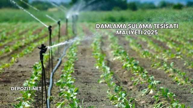 Damlama Sulama Tesisatı Maliyeti 2025
