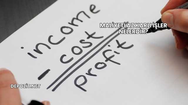Maliyeti Az Karlı İşler Nelerdir?