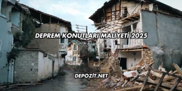 Deprem Konutları Maliyeti 2025