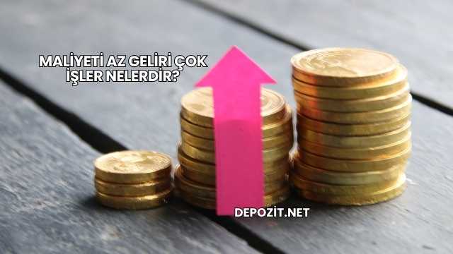 Maliyeti Az Geliri Çok İşler Nelerdir?