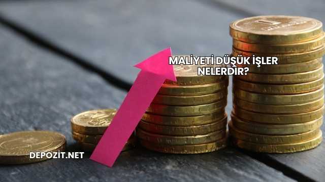 Maliyeti Düşük İşler Nelerdir?