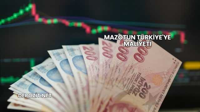 Mazotun Türkiye'ye Maliyeti