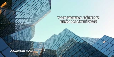 Yapı Sınıfına Göre m2 Birim Maliyeti 2025