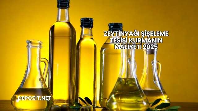 Zeytinyağı Şişeleme Tesisi Kurmanın Maliyeti 2025