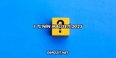 1 TL'nin Maliyeti 2025