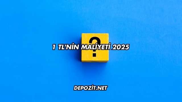 1 TL'nin Maliyeti 2025