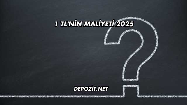 1 TL'nin Maliyeti 2025