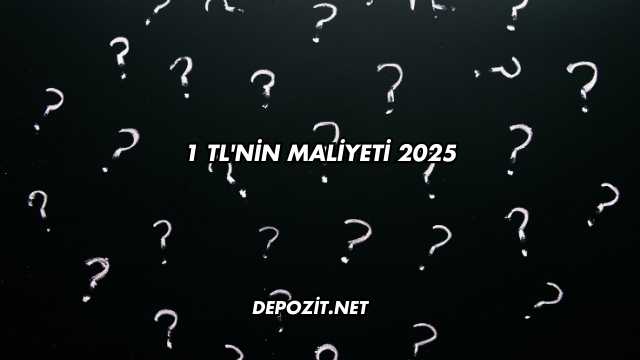 1 TL'nin Maliyeti 2025